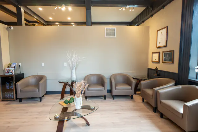 Spacious patient waiting area at My New Teeth