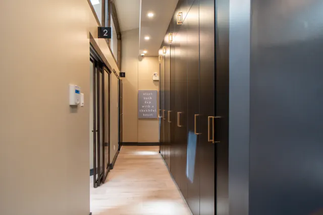 Hallway outside private dental operatories at My New Teeth