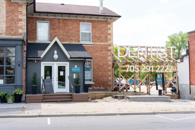 My New Teeth storefront and dentist sign