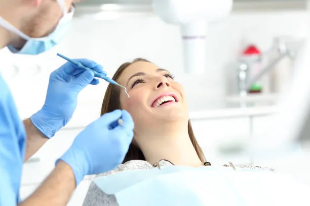 Patient receiving a dental examination